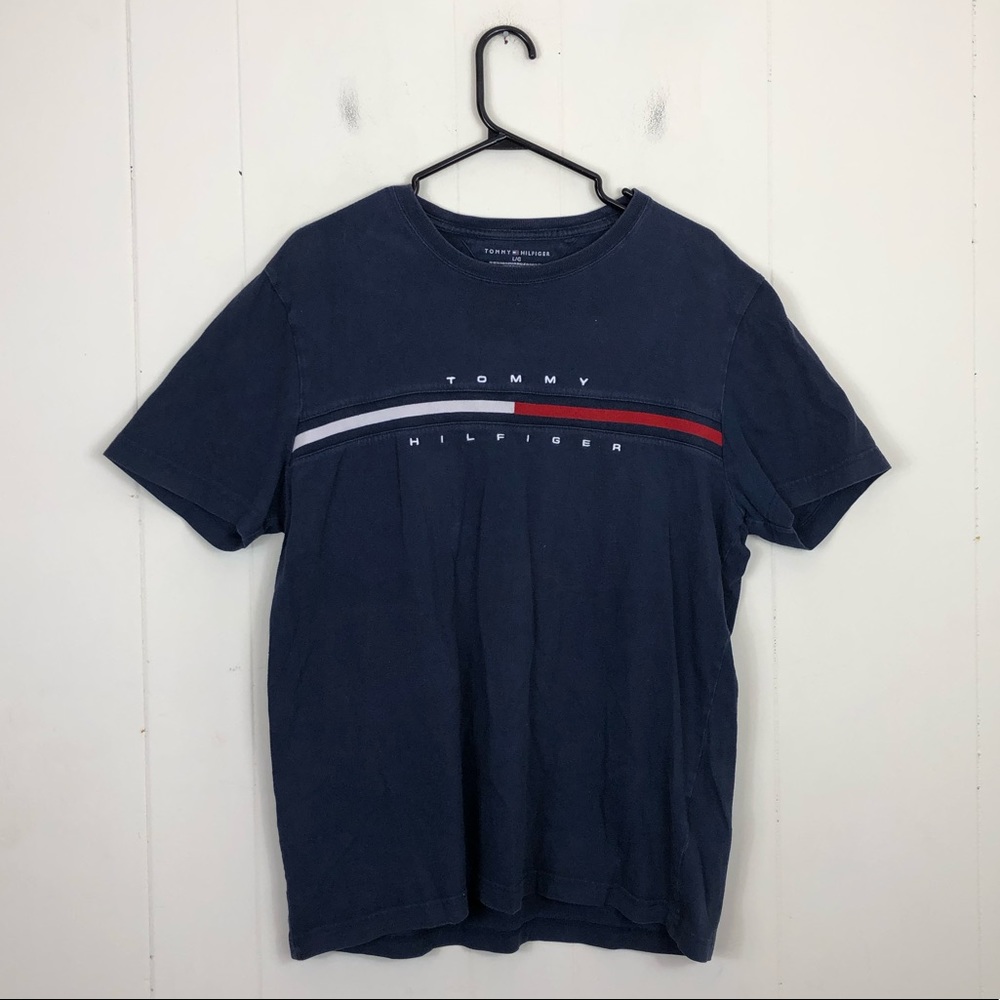 Vintage Tommy Hilfiger Embroidered Logo T-Shirt Sz L‎